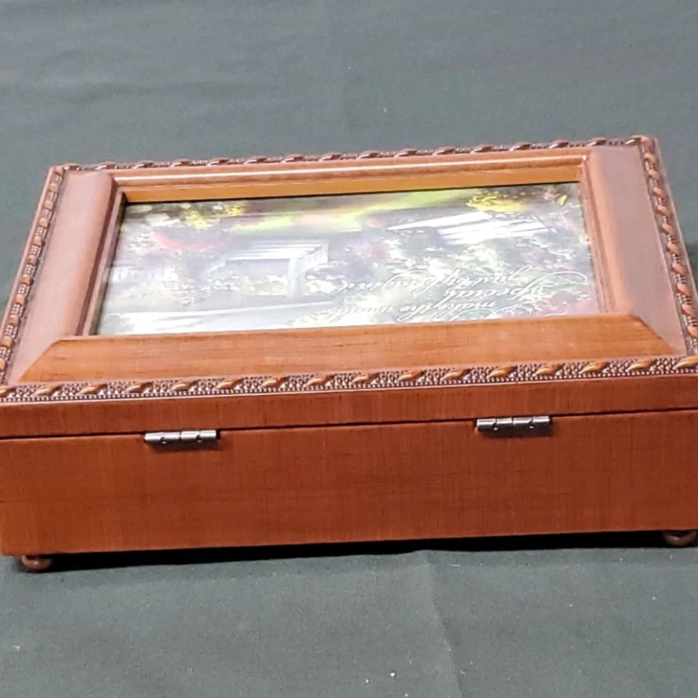 Music / Jewelry Box What a wonderful World Great GIFT Sankyo Wooden Trinket Nice